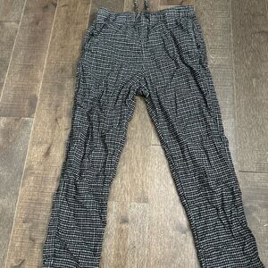 Hollister Men's Black and White Checkered Joggers